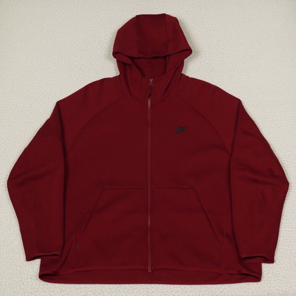 Nike Sportswear Tech Fleece Full-Zip Hoodie Mens XXL Team Red Maroon 928483-677